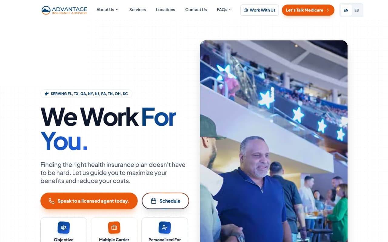 Advantage Insurance Advisors - Insurance website design by Propel Web Co in Central Florida